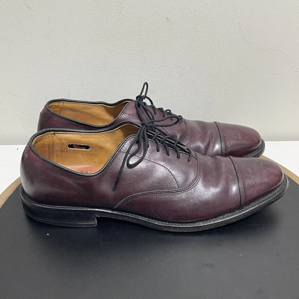 Allen Edmonds Park Avenue Men 9 AA Oxford Cap Toe Merlot Burgundy Quiet Luxury